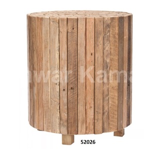 โต๊ะอลูมิเนียมทรงกลมทํามือแบบกําหนดเองที่ขายดีที่สุดพร้อมท็อปไม้ - Product Image 4