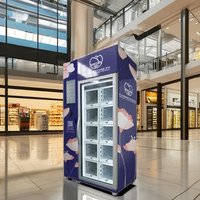 Distributeur de fleurs Micron Vending avec casier métallique, système de paiement par pièces et code QR disponible en Égypte