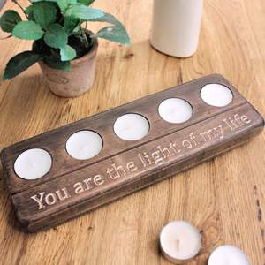 Portavelas Rústico de Madera |   Acabado Artesanal |   Fabricante Mayorista a Granel - Product Image 2