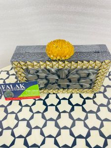 Bolso de mano de resina para mujer hecho a mano de moda al por mayor, bolso de mano de lujo con piedra de ágata Natural, borlas, diamantes, abalorios, bordado de perlas - Product Image 5