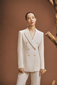 ชุดสูทธุรกิจของผู้หญิงเสื้อสูทขนสัตว์กระดุมสองแถวคอลเลกชันฤดูใบไม้ร่วง - Product Image 6