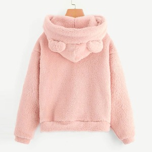 New Arrivals Women's Casual Pullover Long Sleeve Fleece Sweatshirt Warm <b>Bear</b> Shape Fuzzy Hoodie for Winter hoodies for Women - Product Image 4