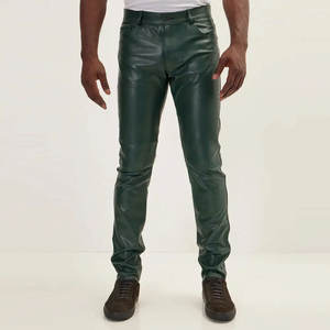 Highstreet Wear Outdoor Best Fashion <b>Men</b> Stacked <b>Leather</b> <b>Pants</b> Custom Color <b>Men</b> Style Stacked Cowhide <b>Leather</b> <b>Pants</b> - Product Image 1