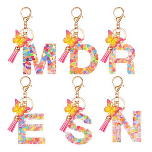 Llavero <span class=keywords><strong>de</strong></span> <span class=keywords><strong>Resina</strong></span> Personalizado Hecho a Mano, Letras del Alfabeto, Forma DIY, Regalo con Impresión Colorida - Product Image 2