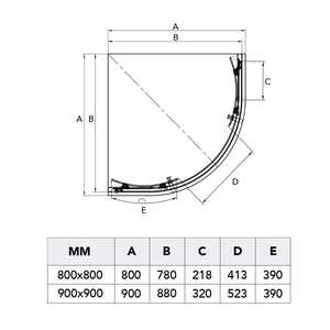 Box Doccia Semicircolare KORICINI 90x90 in Vetro Trasparente Genova 6MM, Design Minimalista e Durevole - Product Image 5