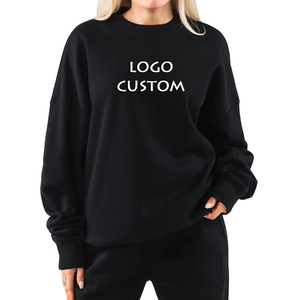 Sweat-shirt à col rond oversize pour femme en coton biologique 100% à prix avantageux, sweat-shirt en molleton biologique - Product Image 2