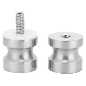 Kenop Pintu Kamar Mandi Baja Anti Karat, Tarikan Silinder Berdampingan untuk Kaca Lubang 12mm - Product Image 6