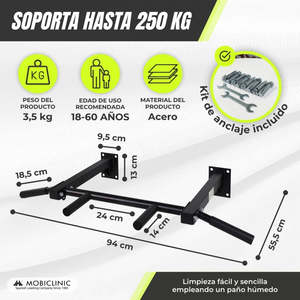 Mociclinic <span class=keywords><strong>Mod</strong></span> K3 Ngang Pull-up Bar Wall Mount Neo Kit Bao Gồm Thép 90x45x13 Tối đa 250 kg Sức Mạnh Bài Tập - Product Image 4