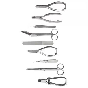 Premium Manual Surgical Toenail Removal Cuticle Pushers Nippers <b>Scissors</b> Stainless Steel Podiatry Chiropody Instrument Set 16Pcs - Product Image 3