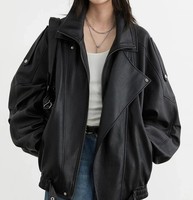 Veste en cuir PU pour femmes de haute qualité, vêtements de mode en gros, veste décontractée surdimensionnée pour femmes, personnalisable