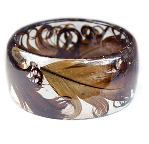 Top Trending Daily Ware Mujeres Liso Grandes Flores redondas Brazalete de resina Artículos de artesanía natural más vendidos - Product Image 3