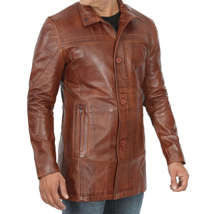 Abrigo de Cuero Genuino para Hombre al por Mayor, Corte Regular, Impermeable, Patrones Grabados Personalizados, Servicio OEM Disponible, Cuello Alto - Product Image 6
