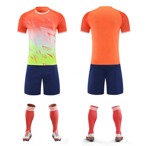 Uniforme de Fútbol Sublimado Personalizado, Verde Menta y Azul Marino, Cuello Redondo, Manga Corta, Transpirable, Absorbe la Humedad, Ropa Deportiva para Adultos - Product Image 2