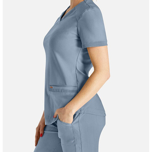 Uniformes hospitaliers à col en V ensembles de gommages avec logo personnalisé OEM uniformes uniformes médicaux pour femmes infirmières et infirmiers - Product Image 3