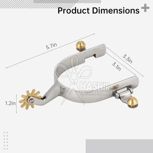 Éperons de cheval en acier inoxydable de haute qualité et robustes - Design personnalisable, logo, couleur au choix, toutes tailles, pour cavaliers professionnels, équitation - Product Image 5