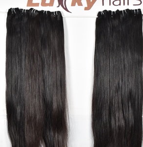Extensions de cheveux humains du temple indien Remy à double trame alignée sur les cuticules non traitées couleur naturelle noire de la machine des vendeurs - Product Image 3