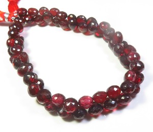 Collar de 9 hilos de alta calidad con cuentas de cebolla granate de Mozambique de 7-7,5mm Corte facetado de piedras preciosas Rojas naturales - Product Image 2