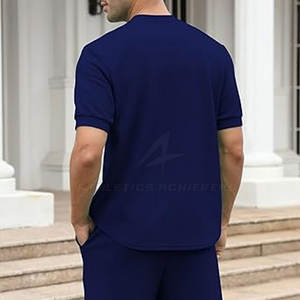 ชุดกีฬาสำหรับผู้ชายกางเกงขาสั้นและเสื้อเชิ้ตลำลองสวมใส่สบายสำหรับออกกำลังกายในฤดูร้อนโลโก้ออกแบบได้ตามต้องการ - Product Image 4