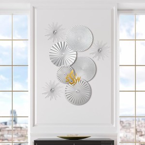 Arte de pared de diseño único, artículos de plata, arte colgante de pared de Metal con la mejor calidad, decoración de sala de estar, arte de pared a precio barato - Product Image 5