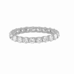 Anillo de Bodas de Eternidad Único con Diamantes Redondos para Mujer - Product Image 3