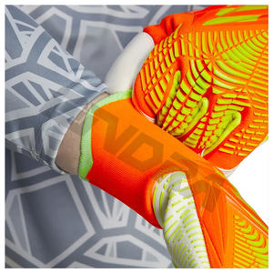 Gants de gardien de but de football professionnel pour le football Orange bleu unisexe OEM Logo personnalisé emballage de doigt Protection couleur quantité minimale de commande - Product Image 4