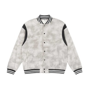 Venta caliente de alta calidad de los hombres de estilo callejero Bomber Varsity Jacket Casual Coat con botones Canvas Festival Baseball Jacket - Product Image 2