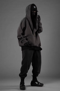 Custom Wholesale Streetwear <b>Hoodie</b> Loose Heavyweight Men's Hip Hop 3D Embroidery Long Sleeve Sweatshirt Hoodies with Pockets - Product Image 3