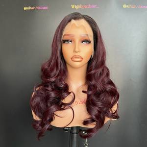 Full Cuticle Aligned Colored Curly Wig with Bouncy <b>Highlight</b> for Swiss Transparent Lace Virgin Vietnamese Human Hair Vendors - Product Image 6