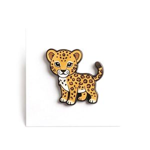 เข็มกลัดเคลือบเงาแบบนุ่ม พิมพ์ลายสกรีน รูปเสือดาว สัตว์ป่าแบบดั้งเดิม ชุบเงิน ทำจากสังกะสี ของที่ระลึกส่วนบุคคล - Product Image 2