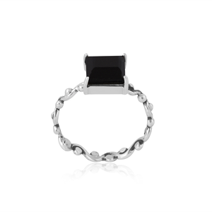 Dernière collection Bague vintage en argent sterling 925 avec pierres précieuses en obsidienne noire naturelle Fabricant de bijoux personnalisés - Product Image 1