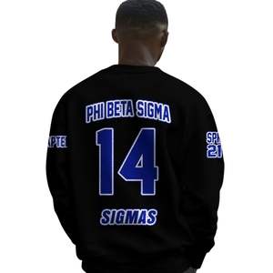 Phi Beta Sigma 1914 Grec Fraternité Pull Acrylique Tricot Bleu Blanc Chenille Lettres Sigma Beta Vêtements Pull - Product Image 6