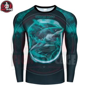 Conjunto de Rashguard de 2 Piezas con Diseño Sublimado, Cómodo, de Spandex/Nylon, para Hombre, de Secado Rápido, para Entrenamiento de MMA/BJJ, Precio al por Mayor - Product Image 3