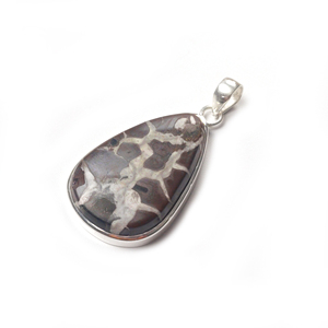 Fancy Heart Shape Spider Septarian Gemstone Colgante de plata esterlina 925 - Product Image 1