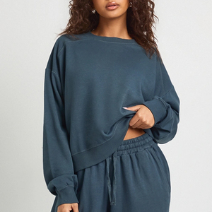 Survêtement de jogging à jambe droite avec pull à manches longues et conception de logo personnalisé / Service OEM avec manches longues - Product Image 2