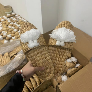 Water Hyacinth <b>Slipper</b> Artisanal Woven Indoor Sandals with Natural Plant Fiber Vietnam Handmade Quality - Product Image 1