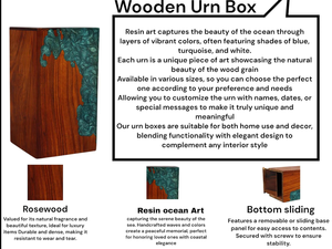 Urne funéraire personnalisée en palissandre indien Boîte à cendres en bois pour animaux de compagnie/adultes Urnes funéraires en bois avec motifs personnalisés - Product Image 2