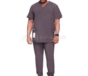 Uniforme de travail pour hommes de qualité supérieure, léger, abordable, ensembles d'uniformes de travail, col montant, manches courtes, uniforme de travail pour hommes - Product Image 2