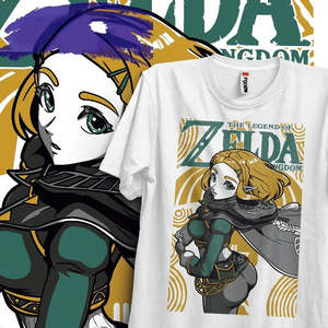 T-shirt court en maille respirant pour femme, style princesse Zelda, en coton, coupe ajustée et oversize, uni, technique, style coréen - Product Image 1
