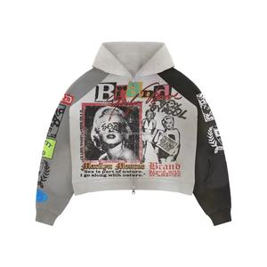 Oversized Streetwear Hoodie for <b>Men</b> Custom Printed <b>Fleece</b> Cotton Pullover Drop Shoulder <b>Thick</b> Winter Casual Basics Hoodie - Product Image 3