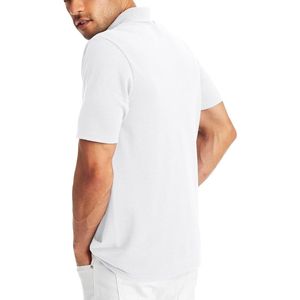 Logotipo personalizado Casual de manga corta de algodón a rayas para polos para hombres Cómodo ajuste diario 100% algodón Patrón sólido - Product Image 2