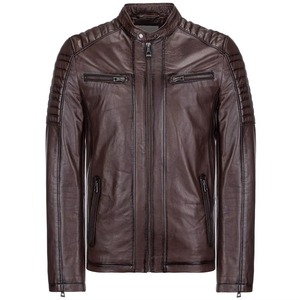 Veste en cuir véritable pour homme, de haute qualité, décontractée, tendance, en toile imperméable, antibactérienne, hiver, personnalisable - Product Image 1