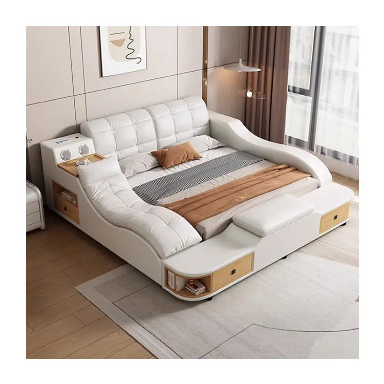 Tatami Bed Modern Multifunctioneel Massagebed Slaapkamermeubilair Luxe Opbergruimte Smart Bed Kingsize