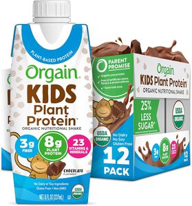 Orgain Organic Kids Nutritional Vegan <b>Protein</b> Shake, Chocolate 8 Fl Oz (12 Pack) - Product Image 6