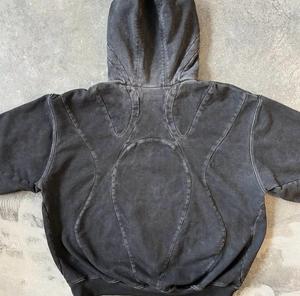 Sweat à capuche en coton épais avec imprimé graphique surdimensionné vintage Streetwear Design grande taille pour la saison d'automne - Product Image 4