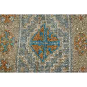 Alfombra Vintage de 1.7x3.2 pies, Alfombra Turca, Alfombra Oriental Azul de Lana - Product Image 4