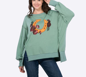 Women Oversized Graphic Sweatshirt with <b>Sequin</b> Embroidery <b>Long</b> <b>Sleeve</b> Casual Pullover <b>Top</b> Fashion Streetwear Winter Wear - Product Image 5