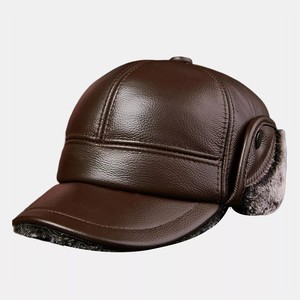 Chapeaux de sport de baseball en cuir véritable de couleur marron pour hommes vêtements d'extérieur en gros chapeaux en cuir PU personnalisés Snapback - Product Image 3