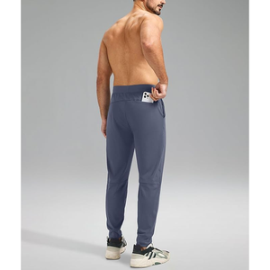 กางเกงรัดรูปผ้าย้อมสีพื้นสำหรับผู้ชายกางเกงทรงสลิมฟิตมีซิปกระเป๋ามีซิปสำหรับเล่นกีฬาป้องกันการยับ - Product Image 2