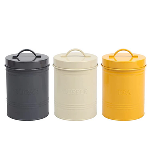 กระป๋องชาเลมอนอย่างหมดจดภาชนะเก็บอาหารในครัวเคลือบโลหะสีขาวขนาดกลางพร้อมฝาไม้ - Product Image 4