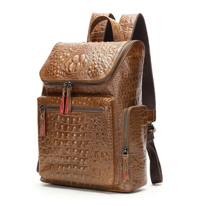 Mochila de cuero impermeable de alta calidad para ordenador portátil Paquete de bolsa con cierre de cremallera de moda para viajes de hombres y mujeres - Product Image 6